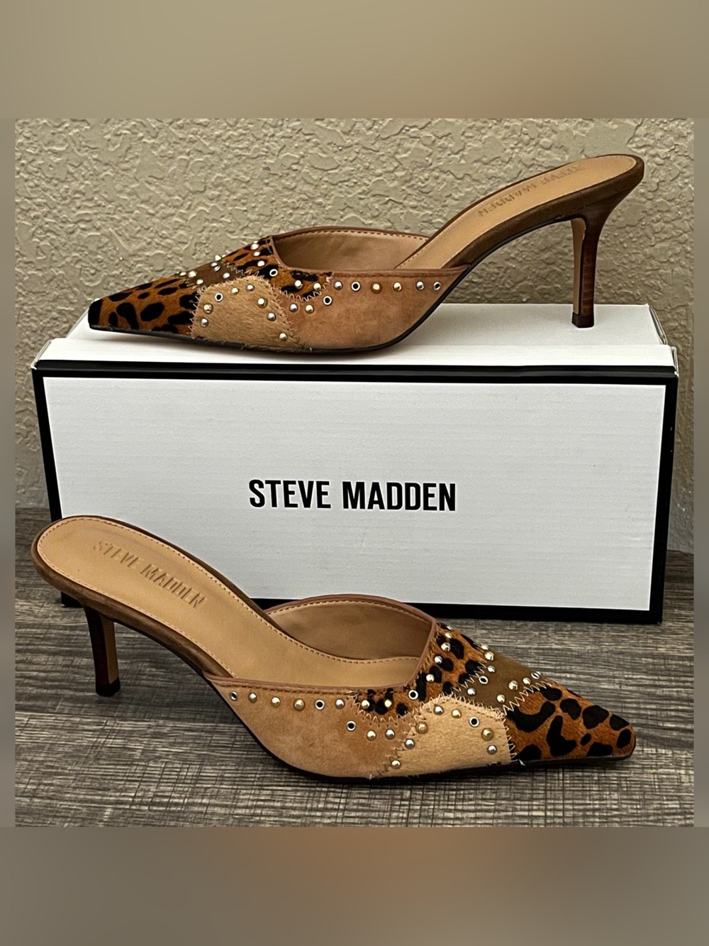Steve Madden Women's Alexi Pump Animal Print Design Heels Size- 8.5